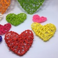 6pcs Heart Shape Wicker Rattan Balls DIY Handmade Ornament Kids Sepak Takraw Parrot Toy Wedding Decor