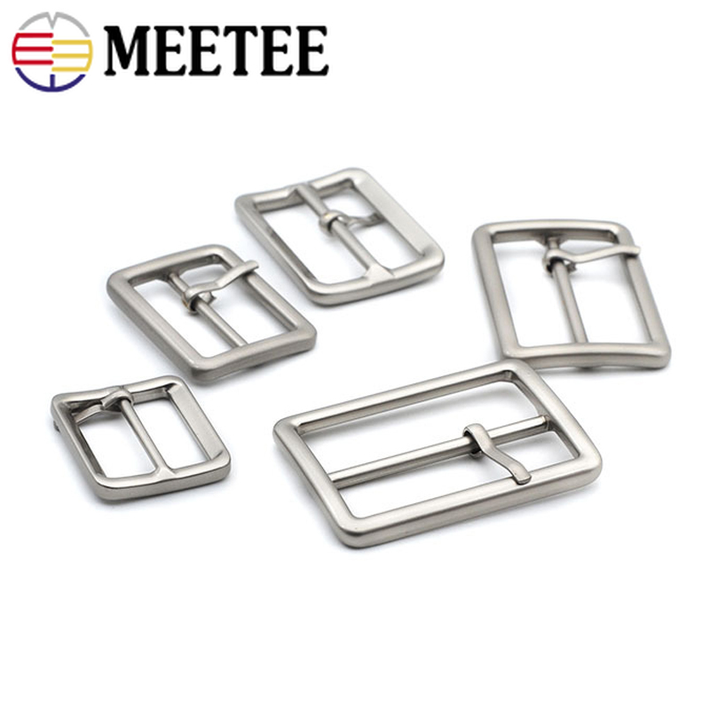 Meetee 5pcs 20-50mm Metal Pin Buckle Bag Strap Webbing Adjust Hook Decoration Clasp DIY Belt Buckle Garment Accessories YK414