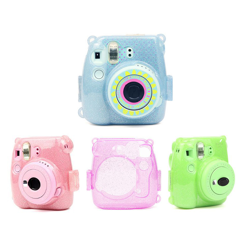 Crystal Transparent Protective Case Cover Pouch Shoulder Strap for Fuji Fujifilm Instax Camera Instant Mini 9 8 8+ Accessories