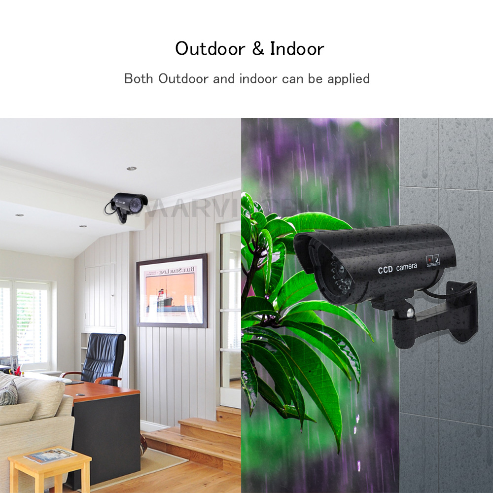 Dummy camera Waterproof Outdoor Fake Camera Home Security CCTV Cameras Video Surveillance Camera with LED Light Indoor