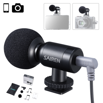 Sairen Nano Mic Portable Mini Record TRS TTRS Microphone for Gopro 8 7 6 5 Sony A6400 A6300 SLR Camera Smartphone Vlog Mic
