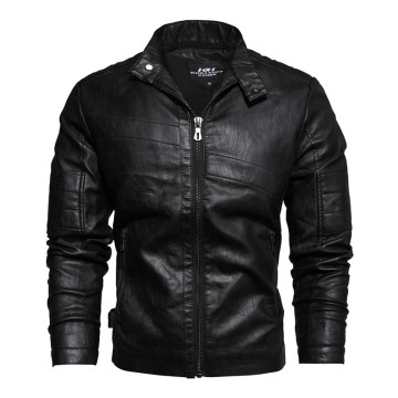 2020 New Mens Jacket Motorcycle Leather Jacket Plus Velvet Thick Warm Faux Leather Mens Winter Coat Leisure Business Jacket Man