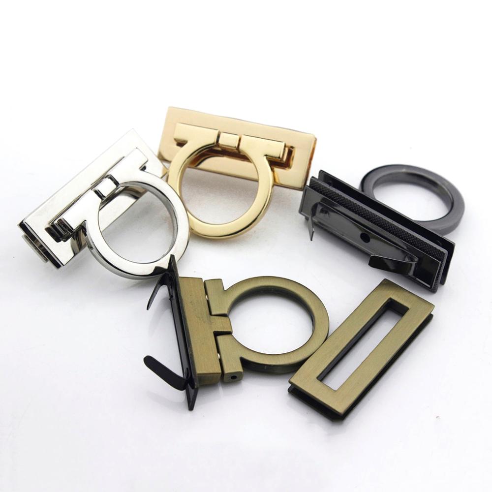 1pcs Metal Clasp Turn Lock Folding lock Zinc Alloy Twist Lock For Bags Handbag Craft Bag Purse High Quality Hardware Accessories