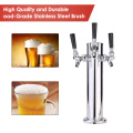 Triple Tap Draft Beer Tower, Beer Kegerator Tower Dispenser Kit with 3 faucets, Hose,Beer Faucet Tap Brush,
