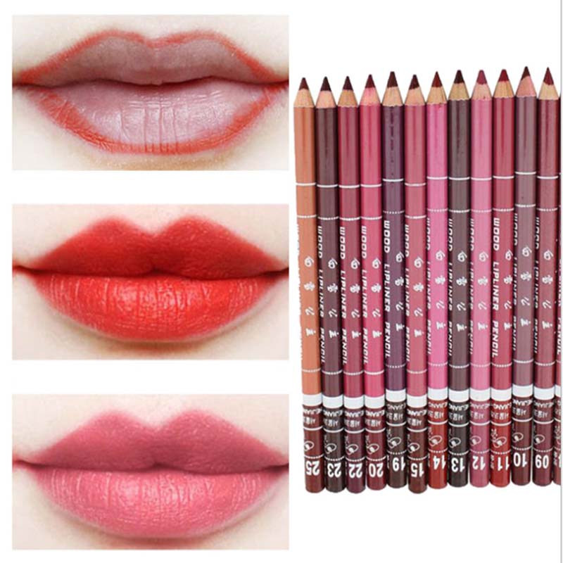 1Pcs Cosmetic Professional Wood Lipliner Waterproof Lady Charming Lip Liner Soft Pencil Contour Makeup Lipstick Tool Dropship