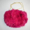 MS.MinShu Brand Real Fox Fur Hand Muff Bag Winter Hand Warmer Real Fur Muff Fashion Woman Pocket Handmuff With Chain