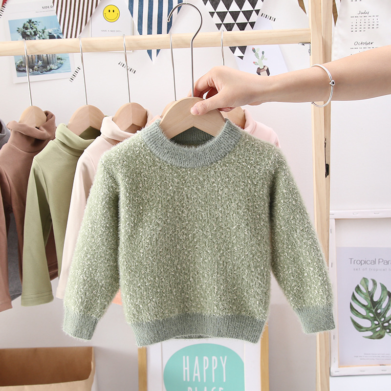 LZH Childrens Clothes Boy Sweater 2020 Autumn Winter New Fashion Round Neck Long Sleeve Pullover Tops Solid Color Warm Sweater