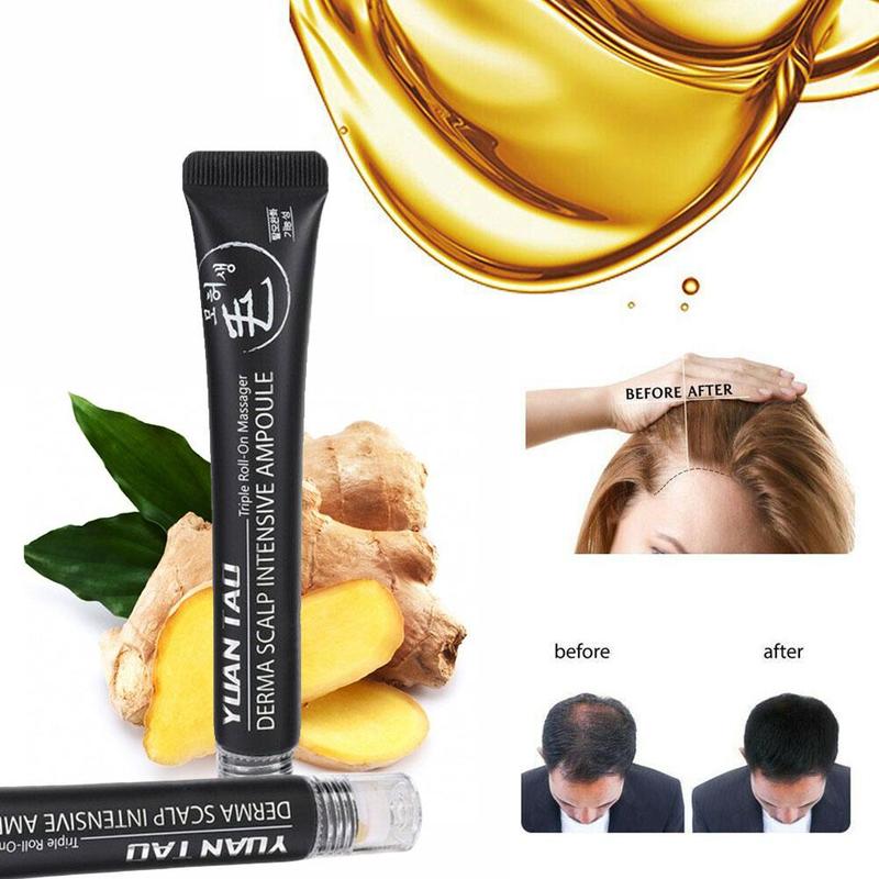 Hair Line Growth Serum Derma Scalp Intensive Ampoule Triple Roll Massager Fast Hair Regrow Hair Loss Essence Prevent Hair Loss