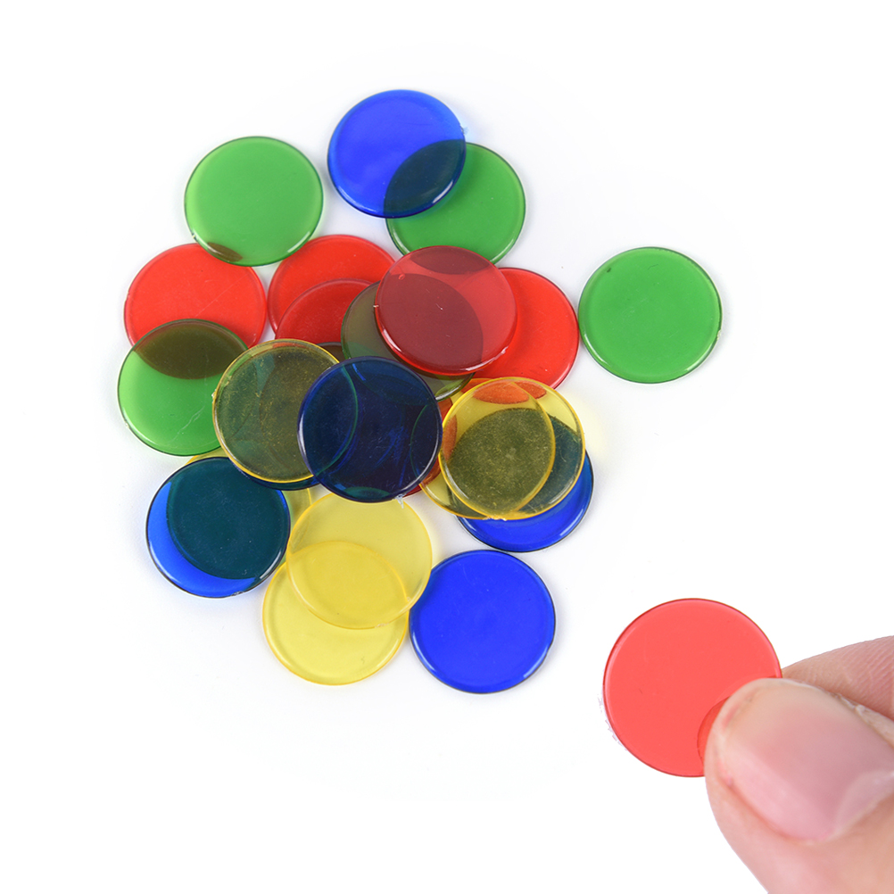 50pcs 1.5cm 4 Colors random color plastic PRO Count Bingo Chips Markers for Bingo Game Cards