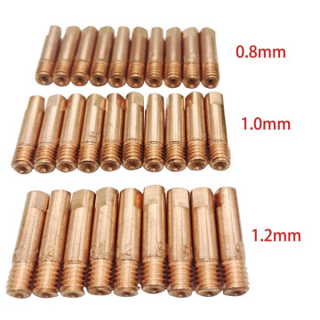 Welding Torch Contact Tip Gas Nozzle MB-15AK M6*25mm Welding Torch Contact Tip Gas Nozzle10pcs 0.8/1.0/1.2mm