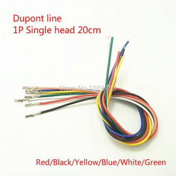 50Pcs 2.54mm DuPont line single head reed terminal Wire length 20CM 26AWG wire