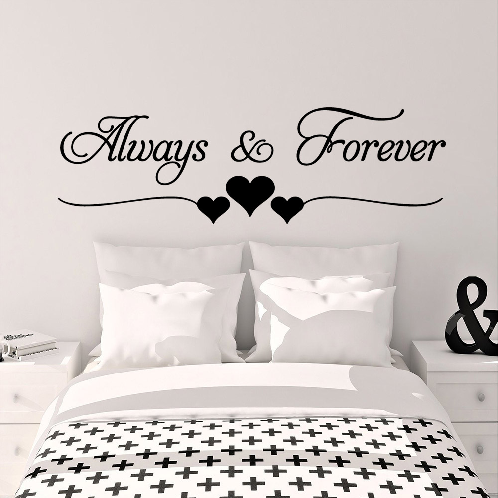 Romantic Love Always Forever Wall Sticker For house Bedroom Decor Living Room Decoration Stickers Wall Decals Decor Mural