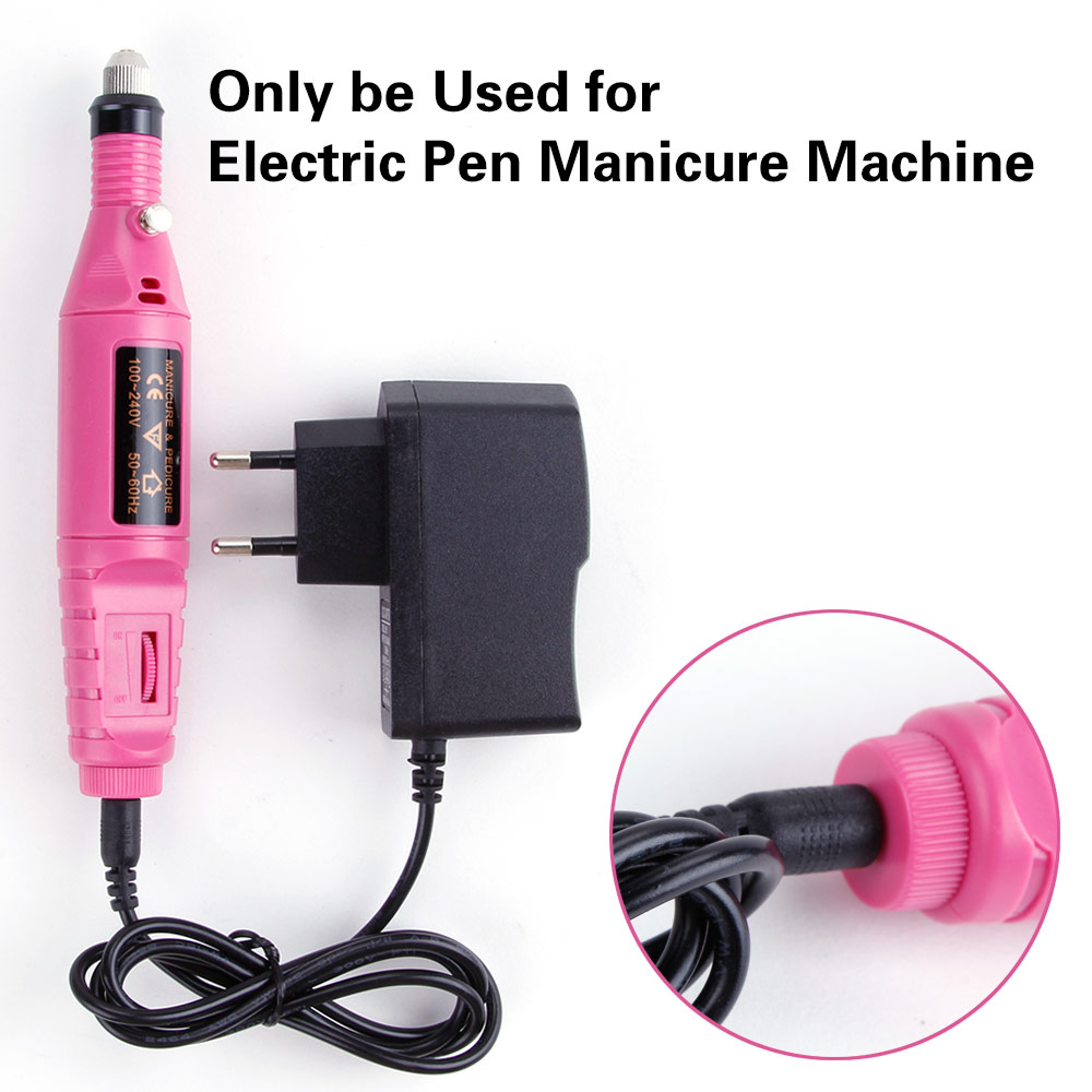 EU/US/UK/AU Plug for Electric Manicure Machine Mini Drills Pen Drill Bits Nail Art Tools Electric Apparatus for Manicure