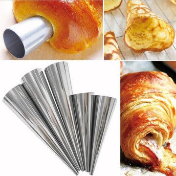 5Pcs Conical Tube Cone Roll Moulds Spiral Croissants Molds Cream Horn Mould Pastry Mold Cookie Dessert Home Kitchen Baking Tool