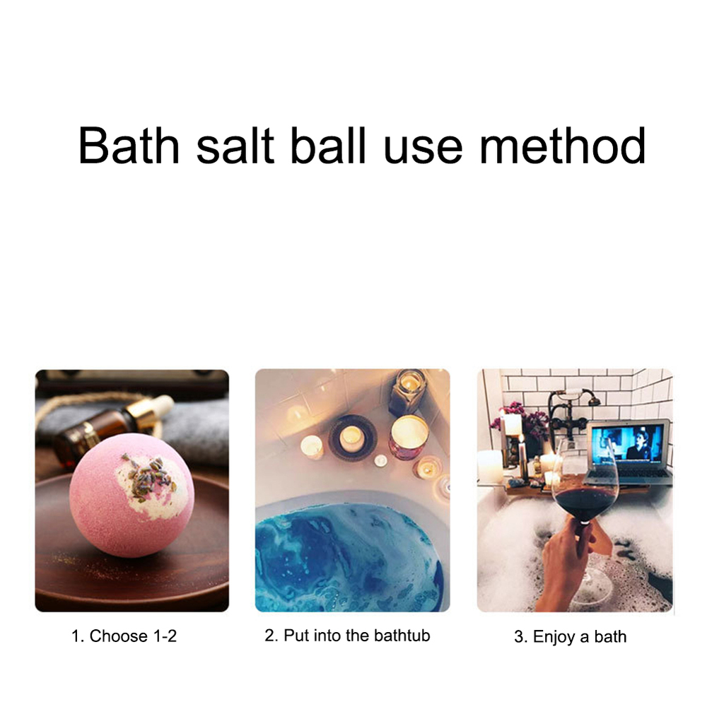 100G/PCS bath salt Natural handmade soap ball Bubble organic pump salt ball moisturizing bubble bath essential oil BALL