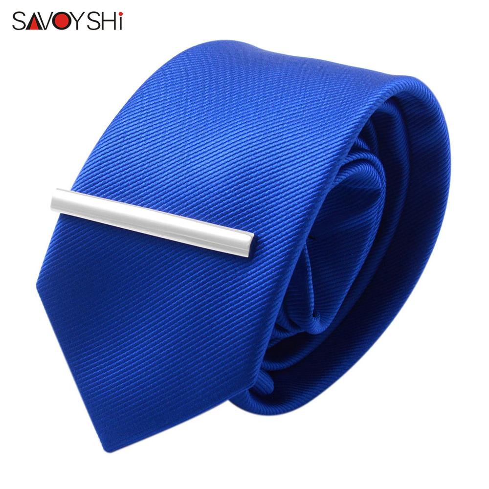 SAVOYSHI Classic Silver Color Tie Clip For Mens Special Business Gift Pin Clasp Tie Bar Fashion Male Jewelry Free Engraving Name