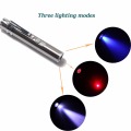 3 in1 red lazer pointer USB rechargeable flashlight rechargeable UV flashlightAluminium Alloy Laser multi-function Lazer pen