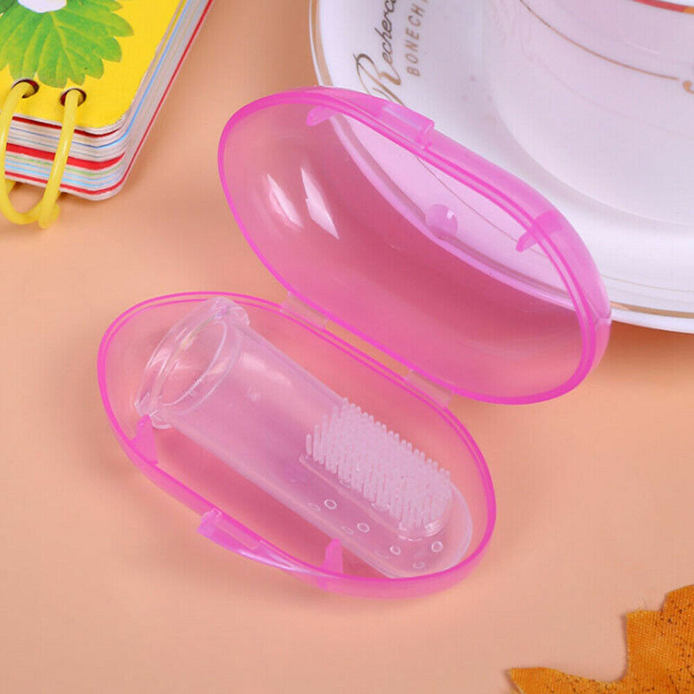 2019 Baby Accessories Newborn Toddler Baby Convenient Durable Portable Toothbrush With Case 1PCS Set Finger Train Toothbrush