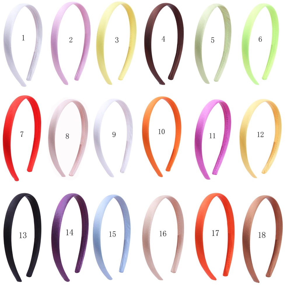 1.5CM Solid Color Plain Haribands Satin Headband Women Hair Accessories Girls Simple Headbands Head Hoop Tiaras 1PCS
