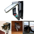 Pet Cat Flap Door with 4 Way Lock Security Flap Door Waterproof Screen Window for Puppy Cats Anti Escape Safety Gate Supplies