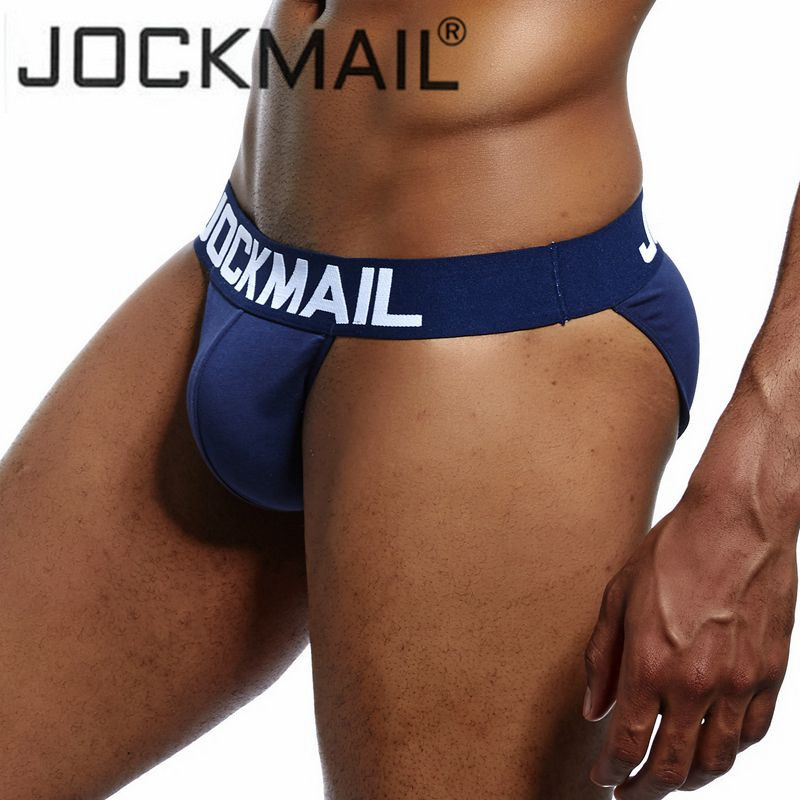 JOCKMAIL Brand Sexy Men's Underwear Briefs Men Cotton Soft High Stretch Bikini Gay Solid Gray Color Low Rise Enhancing panties