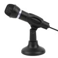 Computer Notebook Desktop Microphone KTV-307 Wire Karaoke Handheld Microphone 3.5mm Mic With Base For Singing Recording