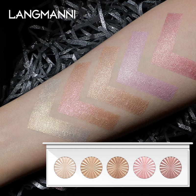 5 Color Shimmer Highlighter Palette Face Contour Shimmer Powder Base Highlight Cosmetics Long Lasting Highlight makeup maquiagem