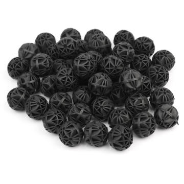 50 Pcs Black 16mm Plastic Bio Balls Aquarium Pond Fish Tank Wet/Dry Canister Filter Clean Media Aquariums Accessories