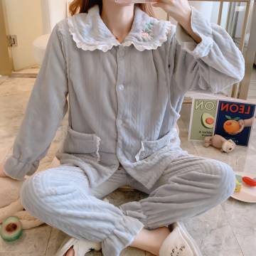 Winter Thicken Warm Flannel Maternity Nursing Pajamas Suits Feeding Nightwear Clothes for Pregnant Women Pregnancy Sleep Lounge