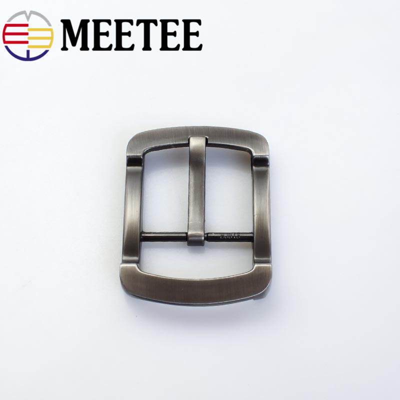 Meetee 40mm Men's Belt Buckles Matte Gun Color Pin Buckle Suitable for 38mm Wide Mens Jeans Accessories Diy Leather Craft