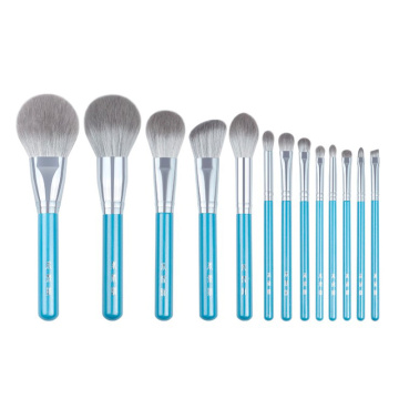 13pcs/set Blue Makeup brushes whole set Big Powder Blusher sculpting Eyeshadow make up kit smudge highlighter eyebrow lip brush