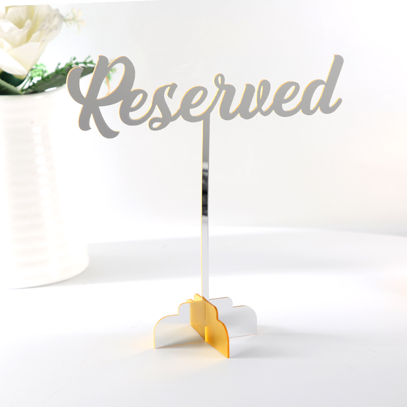 Reserved Sign. Reserved Wedding Sign. Freestanding Reserved Table Sign. Acrylic Reserved Table Sign. Wedding decor table