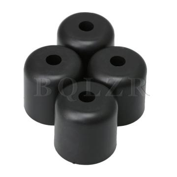 BQLZR 50x50MM Black Non-slip Plastic Furniture Legs Floor Protector Pads Hole Diameter 6MM for Sofa Couch Chair Pack of 4