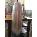 CAMMITEVER Blonde Training Mannequin Head Hairdressing Dummy Hairstyle Long Hair Doll Mannequin Head For Practice