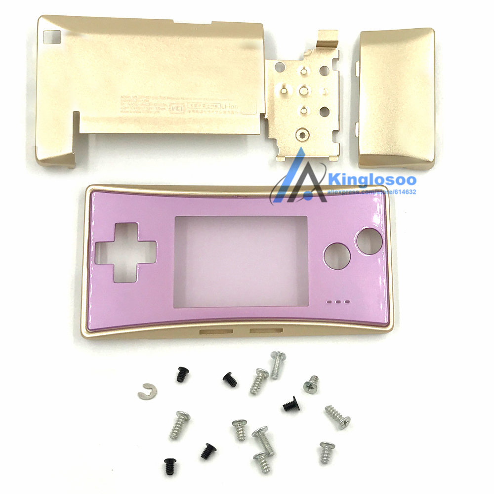 5 Colors Metal Housing Shell case for Nintendo Gameboy Micro GBM front back Cover Faceplate Battery Holder w/ Screw