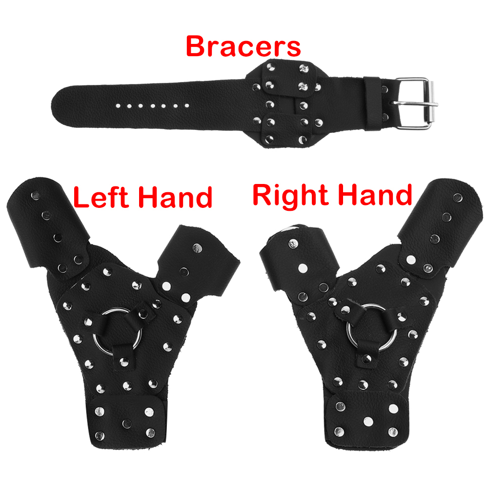 1 PC Fishing Bracers Archery Bow Protective Gloves Leather Durable Hand Slingshot Catapult Left/Right Hand Outdoor Shooting Spor