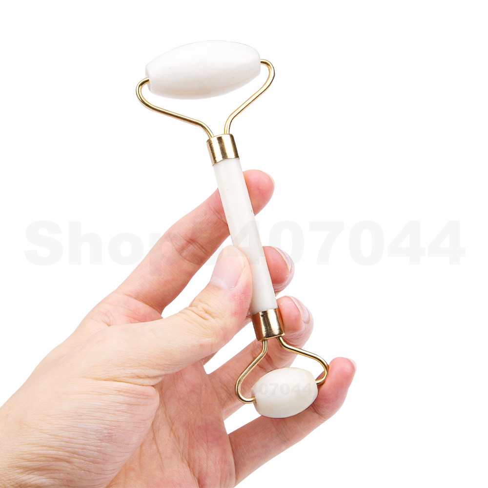 Massager For Face Lift Up Jade Stone Roller Rose Quartz Natural Crystal Stone Slimming Thin Chin Facial Skin Care Tool