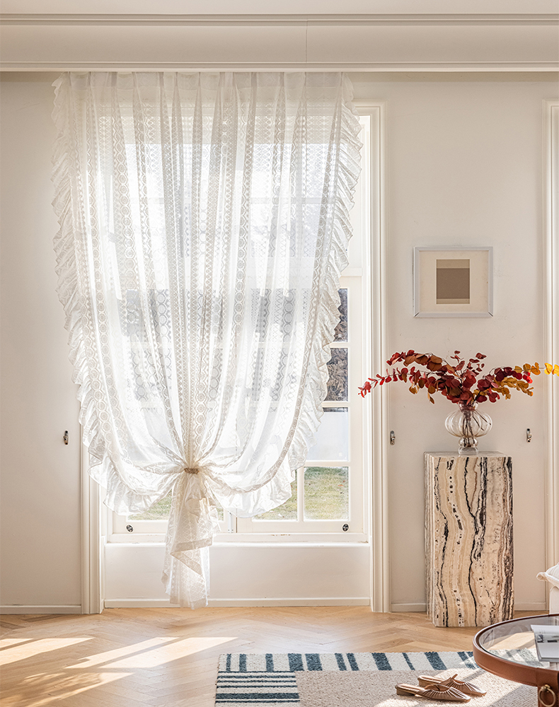 Transparent Embroidered Gauze Curtains