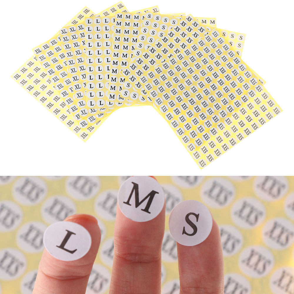 1980pcs XXS-3XL Size Self-adhesive Label Stickers Size Labels for Clothing Garment Shoes Size Paper Tags Sticker Size Sticker