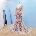 UMK Vestido de Noiva 2020 Vintage Boho Lace Wedding Dress Sexy Backless Long Lantern sleeve Beach Wedding Gowns