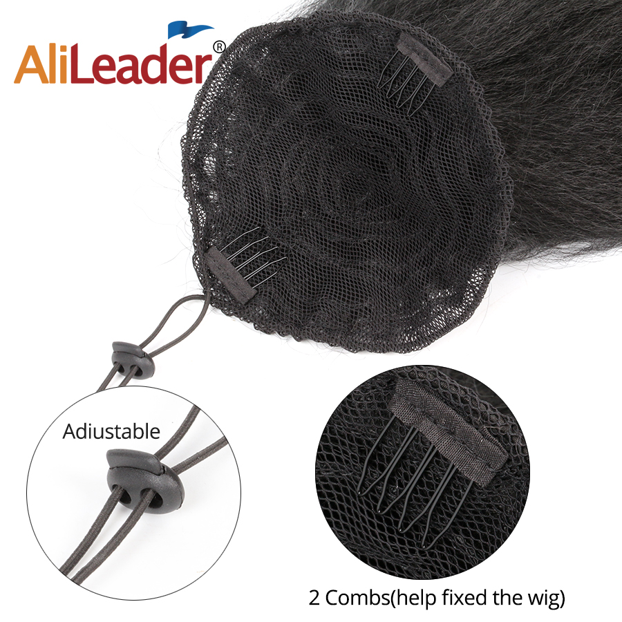 Alileader 7Color Drawstring Ponytail 22Inch Kinkly Synthetic Drawstring Ponytails Extension Soft Natural Heat-Resisting Ponytail