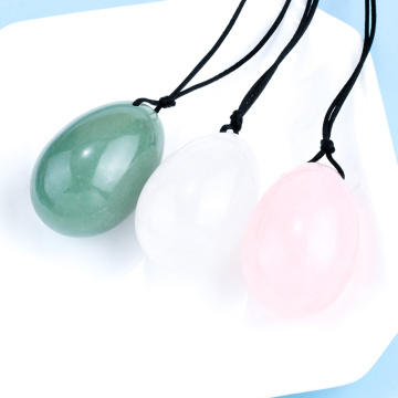 3 pcs Drilled Natural Mix Gem Jade Egg Yoni Egg for Kegel Exercise Pelvic Muscle Vaginal Tightening for Women(45*30MM)