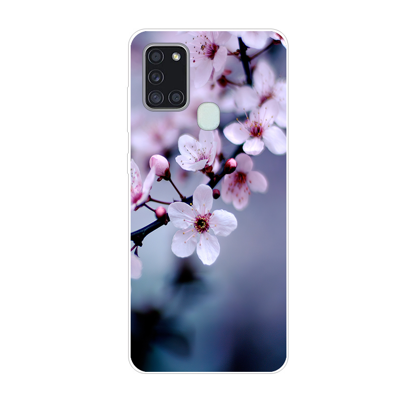 For Samsung Galaxy A21S Case A 21S Bumper Silicone TPU Soft Phone Cover For Samsung A21S A217F A21 A 21 S 6.5" Cases Cute Flower