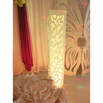 6pcs Luxury wedding t-road column resin plastic wedding decoration Wedding carved pillar stand with warm white LED light