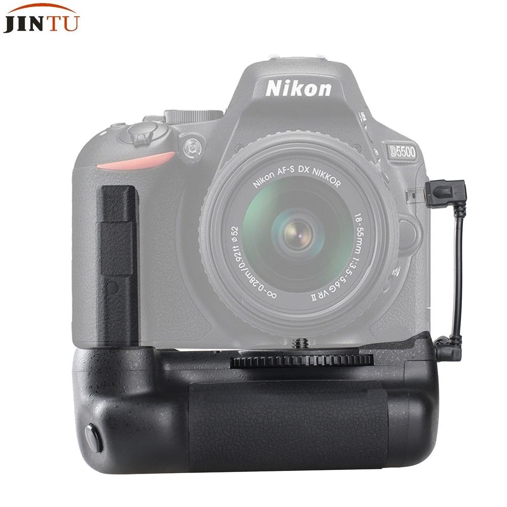 JINTU Top Quality Battery Grip Pack Holder For Nikon D5600 D5500 DSLR Camera + cable kit half press button