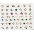 1 Sheet 3D Nail Stickers Geo Heart Star Sticker Decals Adhesive Manicure Nail Art Tips Decoration