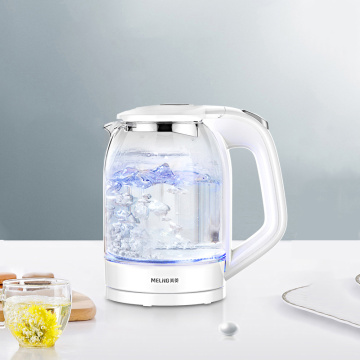 MH-WB02 Electric Kettle Household Office Hostel Electric Water Boiler 1500w 1.8L Glass Blue Light Teapot