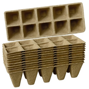 10 Pack Seed Starter Tray 100 Cell Peat Pots Kits, Biodegradable Compostable Planting Pots with 10 Plant Labels