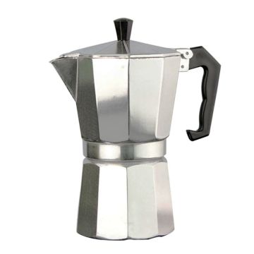 Italian Type Octagonal Household Aluminum Espresso Percolator Maker Coffee Heating Filter Pot Hand Punch Coffee Pot
