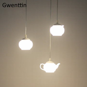 Teapot Pendant Lights Modern Led Hanging Lamps for Dining Room Kitchen Bedroom Lighting Fixtures Nordic Industrial Home Decor